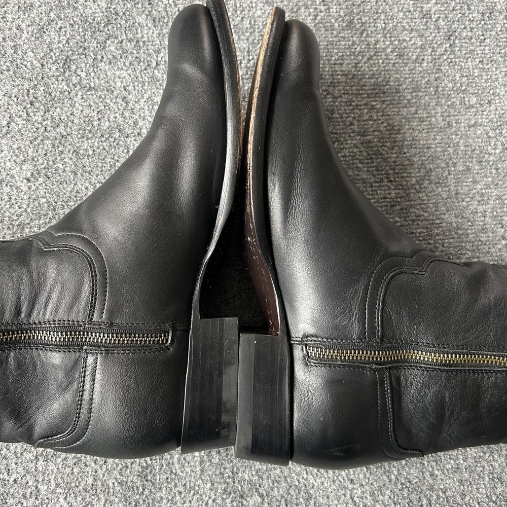 Tecovas Boots Mens Size 10.5EE Black Leather Western Ankle Zip Almond Toe 78707 - Picture 13 of 16
